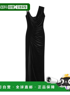 香港直邮Versace MEDUSA '95天鹅绒垂褶晚礼服 10141271A16018