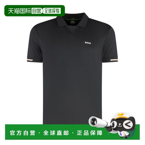 1h可退 香港直邮BOSS 男士POLO衫 50538115001 SS2025 黑色 Techn