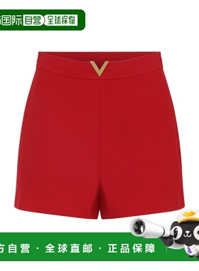 1h可退 香港直邮valentino 华伦天奴 女士 红色羊毛短裤 8B3RF350
