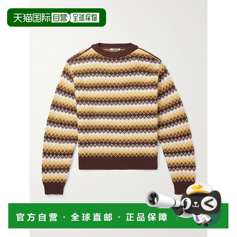 1h可退 AURALEE 男士 提花针织羊绒羊毛混纺毛衣 A25AP02
