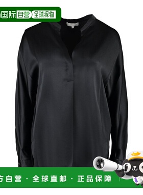 1h可退 香港直邮VINCE 女士 黑色长袖罩衫 VR84511926 black黑色