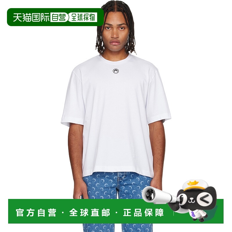 1h可退 香港直邮Marine Serre 男士 白色 Moon Logo Jersey Loose