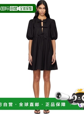 1h可退 香港直邮GANNI 甘尼 女士 黑色 Cotton Poplin Tie String