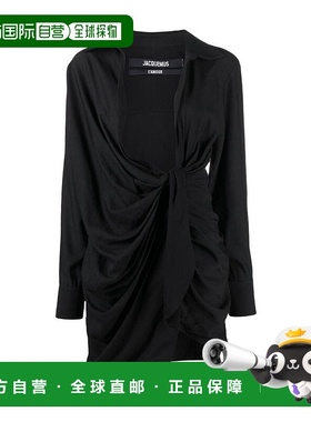 香港直邮Jacquemus 黑色La Robe Bahia迷你连衣裙 213DR09-213