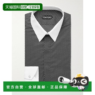 汤姆 福特 男士 1h可退 印花棉质衬衫 Ford 修身 HLVA 香港直邮Tom