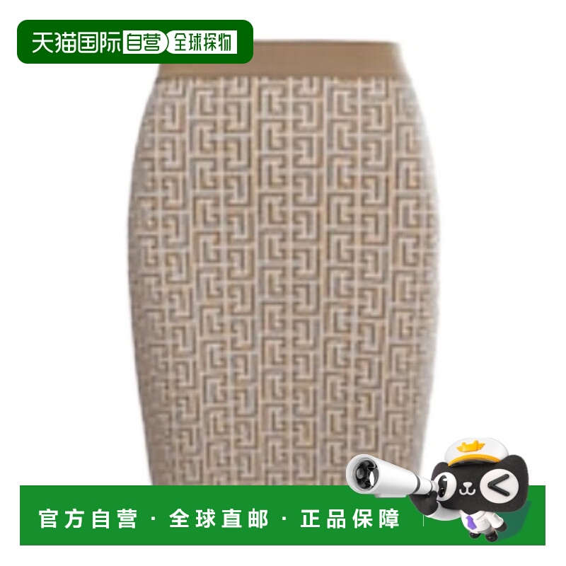 香港直邮Balmain 字母logo针织半身裙 AF0LB005KB02G