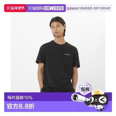 自营欧洲直邮Salomon萨洛蒙 CHEST LOGO系列男士深黑色棉短袖T恤