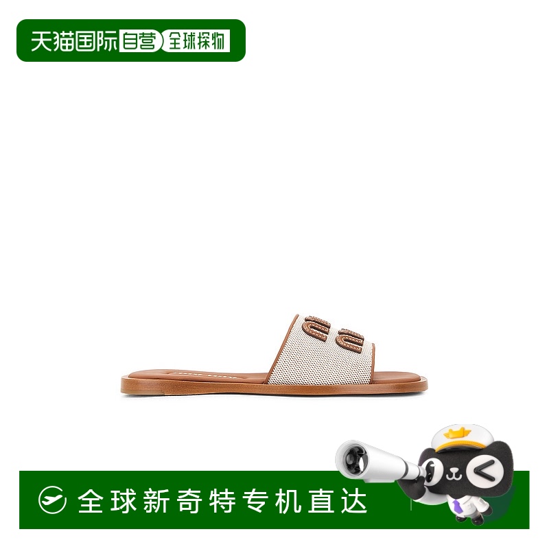 1h可退 香港直邮Miu Miu 缪缪 女士 帆布凉拖拖鞋 5XX644