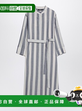 1h可退 香港直邮'S Max Mara 女士 条纹衬衫式连衣裙(蓝/白) RIMA