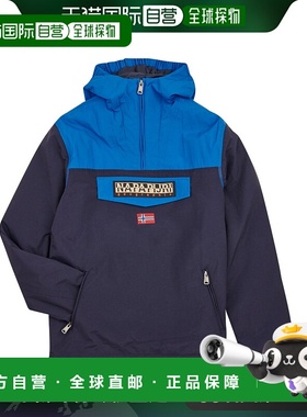 欧洲直邮Napapijri 童款 RAINFOREST POCKET 派克大衣 蓝色