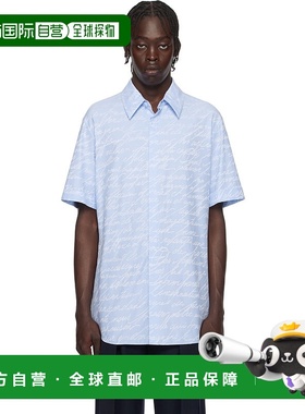 1h可退 香港直邮Balmain 巴尔曼 男士 蓝色 Love Letter Print 衬