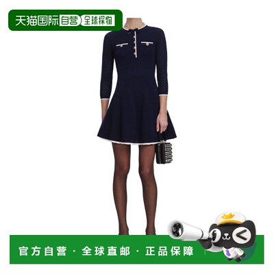 1h可退 香港直邮Self-Portrait 蝴蝶结针织迷你连衣裙 SS26055S