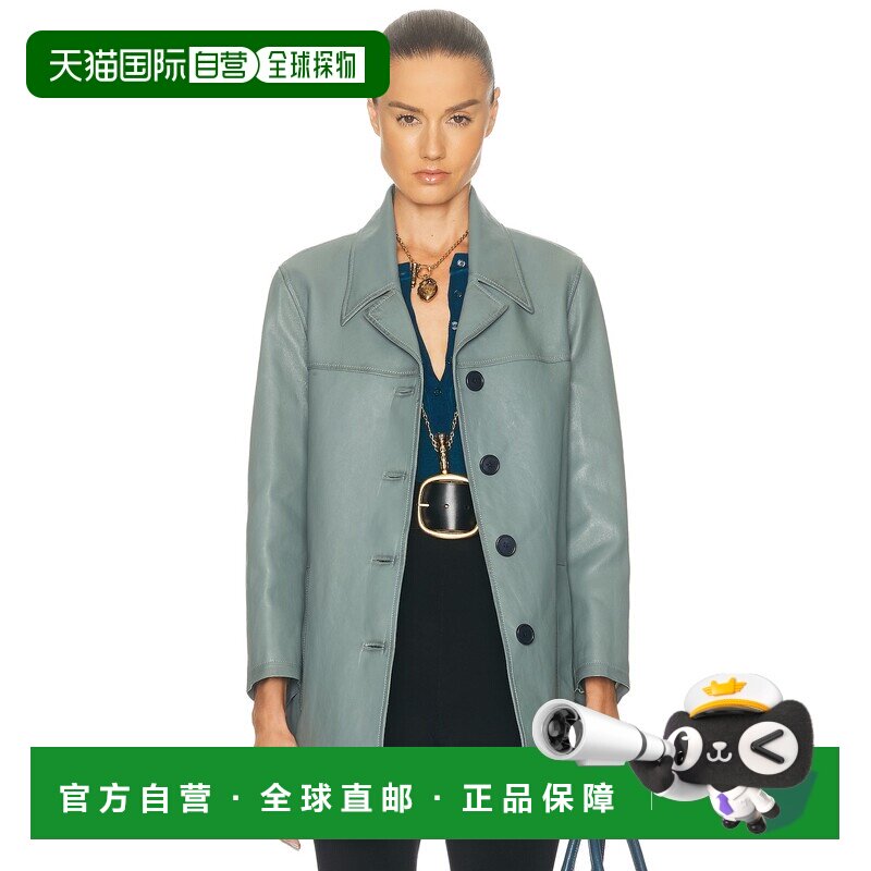 1h可退 美国直邮Chloe 蔻依 女士 皮革大衣 26SCV93 blue蓝色 舒