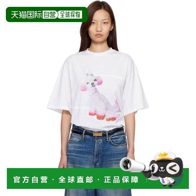1h可退 香港直邮Acne Studios 艾克妮 女士 白色印花 T 恤 AL0504