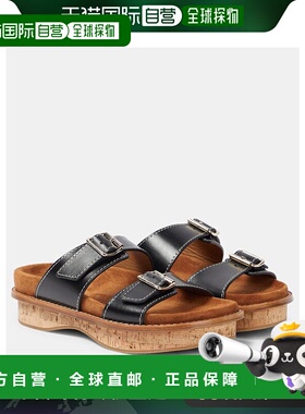 1h可退 香港直邮Chloe 蔻依 女士 Marah 皮质凉鞋 black黑色 舒适