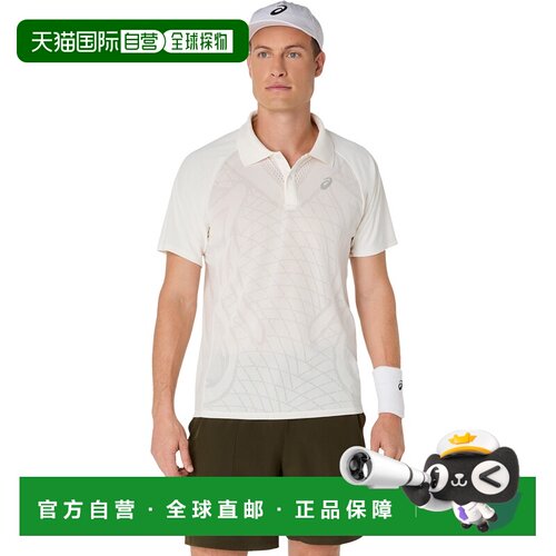 自营欧洲直邮ASICS亚瑟士 Match Actibreeze男士奶油白聚酯纤维PO