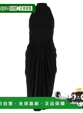 1h可退 香港直邮Alaia 女士 褶皱连衣裙 AA9R13606J050 black黑色