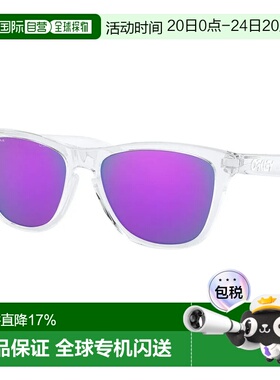 香港直邮OAKLEY Frogskins Prizm男女同款紫色太阳镜白色镜框墨镜