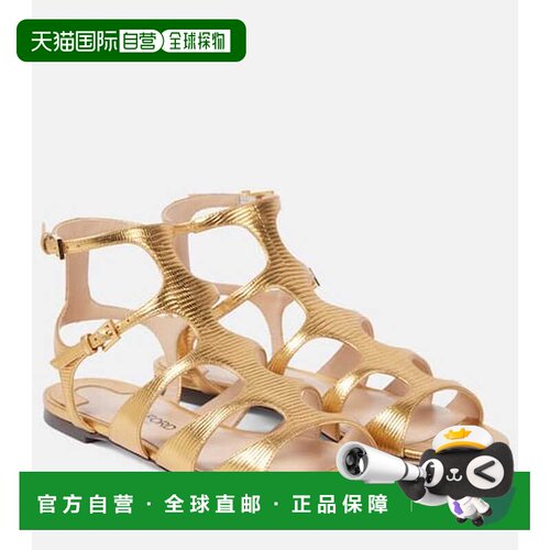 香港直邮Tom Ford 汤姆 福特 女士 PARADIS 金属感凉鞋皮质罗马鞋
