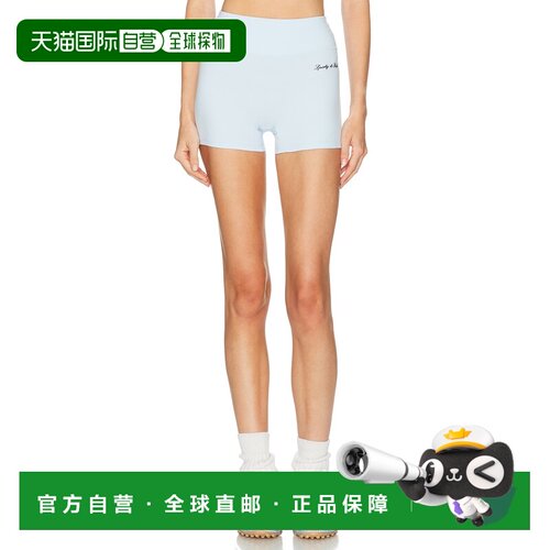 香港直邮SPORTY & RICH 女士 标志徽标迷你骑士短裤 SH05875326BL