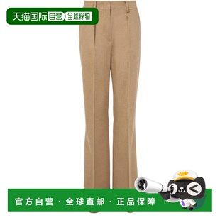 自营欧洲直邮MAXMARA麦丝玛拉 Carbone女士驼色驼毛微喇拉链直筒