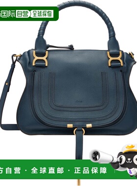 香港直邮Chloe 蔻依 女士 海军蓝 Grained Leather Marcie 单肩包