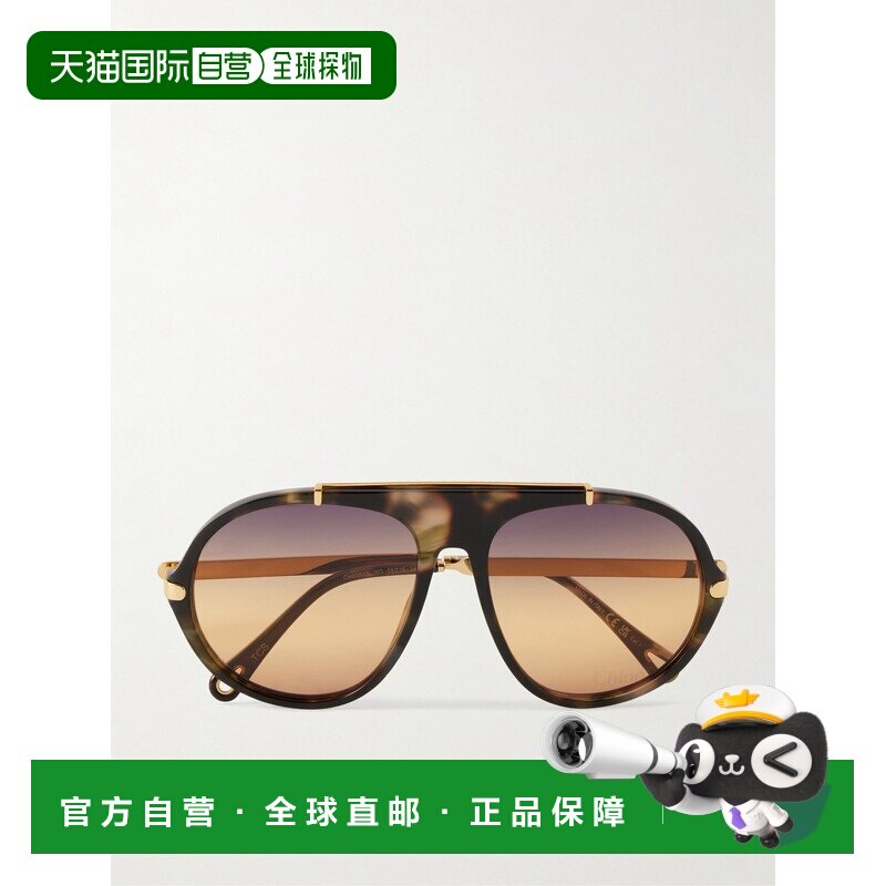1h可退 Chloe 蔻依 女士 HAVANA-GOLD-YELLOW 醋纤太阳眼镜 CH035
