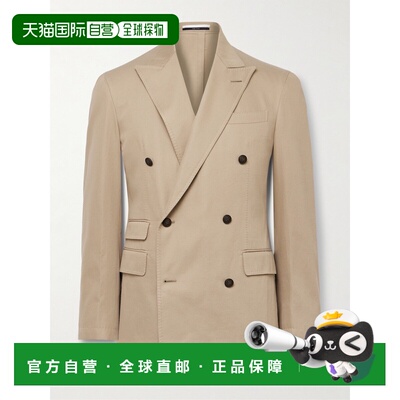 1h可退 香港直邮Dunhill 登喜路 男士 Cavendish 双排扣棉质羊绒