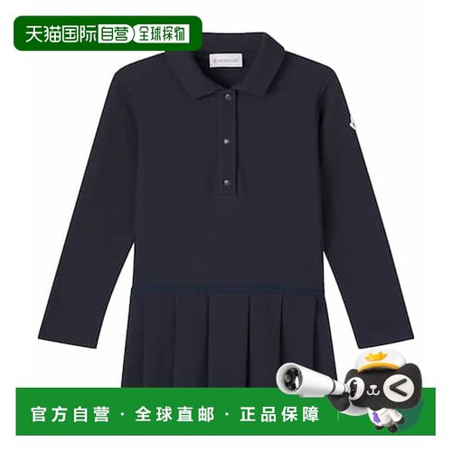1h可退 香港直邮Moncler 盟可睐 女童 棉混纺凸纹布Polo衫式连衣