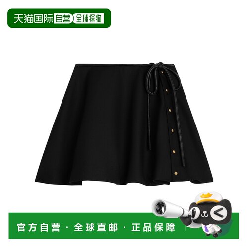 Celine 黑色高腰 A 字短款半裙 CEL6U96E