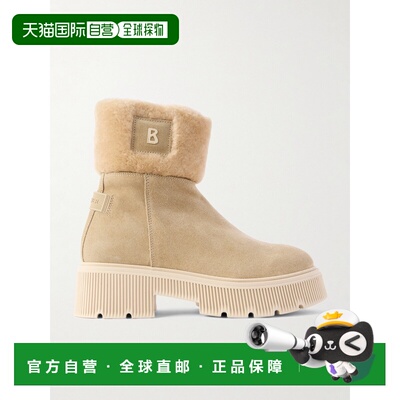香港直邮bogner 博格纳 女士 Turin 6 皮毛饰边绒面革短靴 225428
