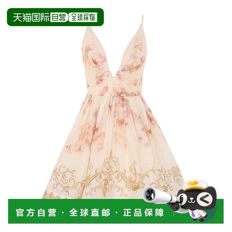 香港直邮Zimmermann V 领迷你连衣裙 5302DF251
