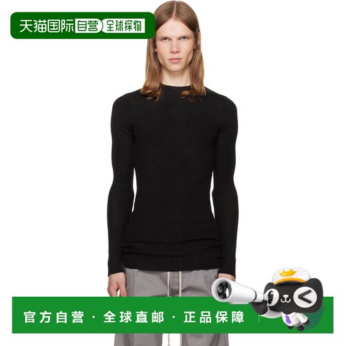 1h可退 香港直邮rick owens 瑞克 欧文斯 男士 黑色 Tower Ribbed