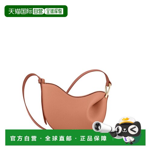 自营欧洲直邮Polene Tonca女士焦糖棕皮革粒面单肩包斜挎包