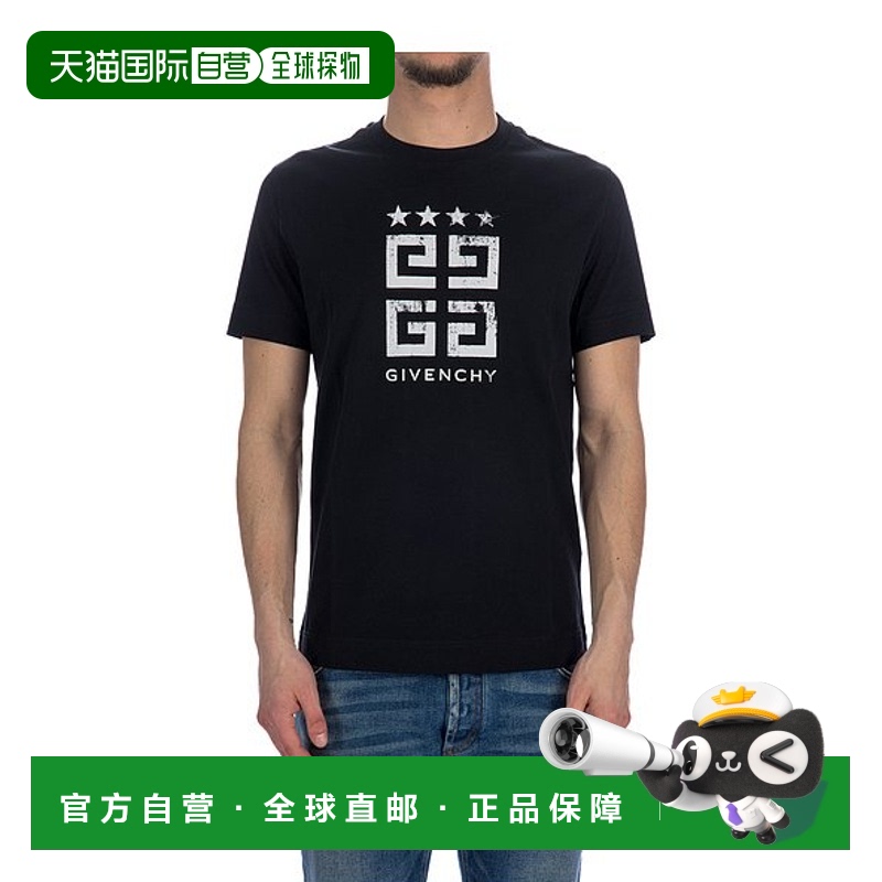 香港直邮Givenchy 4G Stars修身T恤 BM716G3YEL