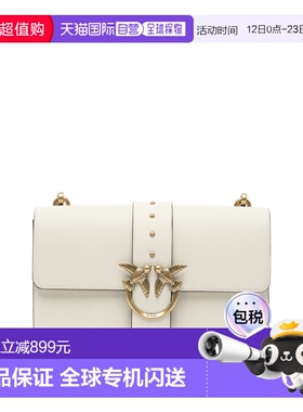 1h可退 香港直邮Pinko 品高 女士 白色皮革斜挎包 105857A0F1Z14Q