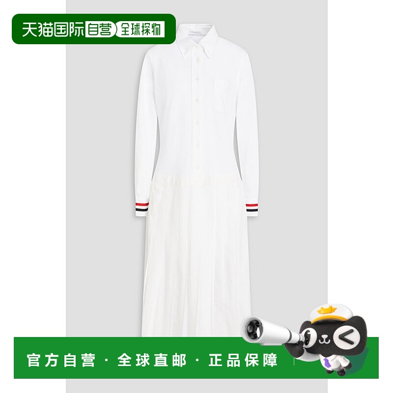1h可退 香港直邮Thom Browne 汤姆 布朗 女士 褶裥棉质凸纹布绉条