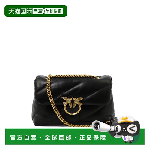 香港直邮Pinko 品高 女士 PU POLYAMIDE BAGS 黑色小牛皮挎包 100