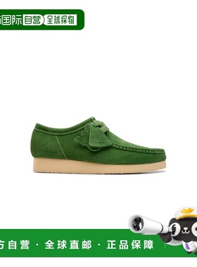 自营欧洲直邮Clarks Wallabee男士绿色绒面革低帮鞋男鞋休闲鞋