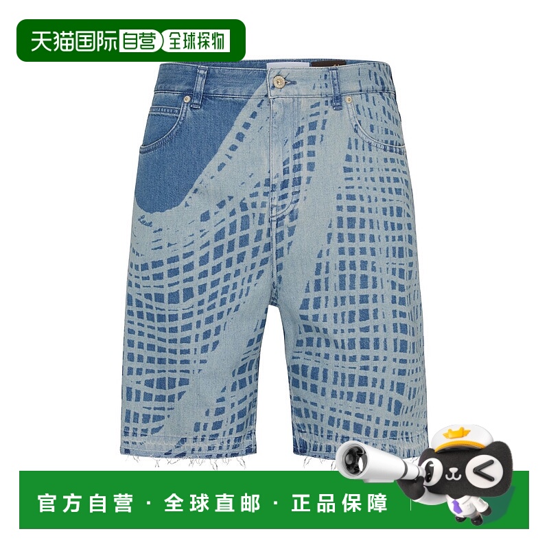 1h可退 香港直邮LOEWE 罗意威 男士 棉质印花牛仔短裤  舒适时尚