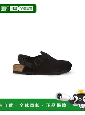 自营欧洲直邮Birkenstock Tokio系列女士黑色麂皮可调节后跟扣带