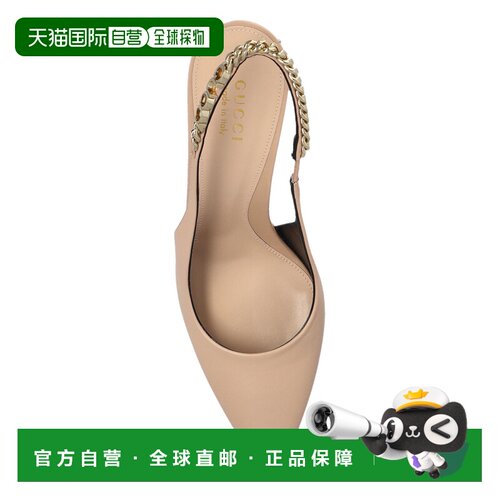 香港直邮GUCCI 女士高跟鞋 813001DMBT06809 SS2025 浅棕色 Leath