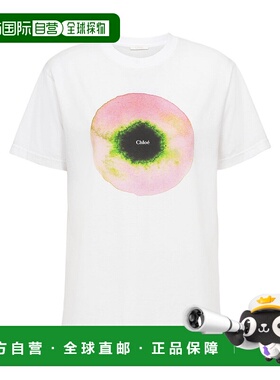 1h可退 香港直邮Chloe 蔻依 女士 印花t恤 C23UJH01182 white白色