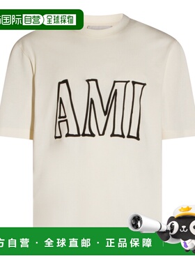 香港直邮Ami Paris 男士 米白棉质T恤 UTS380726136