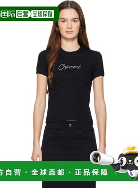 香港直邮Coperni 女士 黑色 Baby Crystal T 恤 COPJS07CRF5012