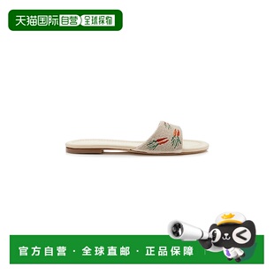 1h可退 香港直邮Staud 女士 Gracie 珠饰皮质凉鞋 beige米色 舒适