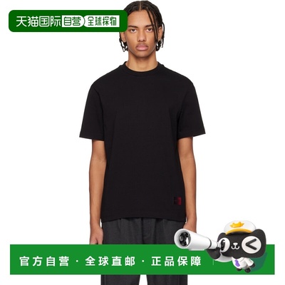 1h可退 香港直邮boss 雨果 男士 黑色 Gradient-Logo Cotton Jers