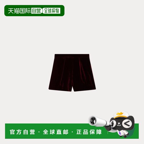 欧洲直邮Bonpoint小樱桃 Flash 女孩酒红色丝绒短裤