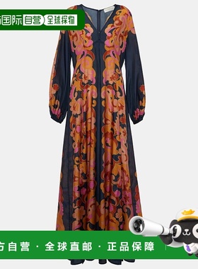 1h可退 香港直邮ZIMMERMANN 女士 Acadian 印花真丝长款连衣裙