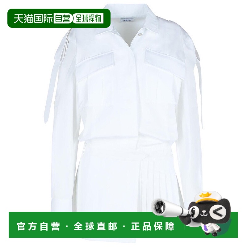 1h可退 香港直邮Off-white 女士 灰白色 Savana 長袖迷你連身裙 0